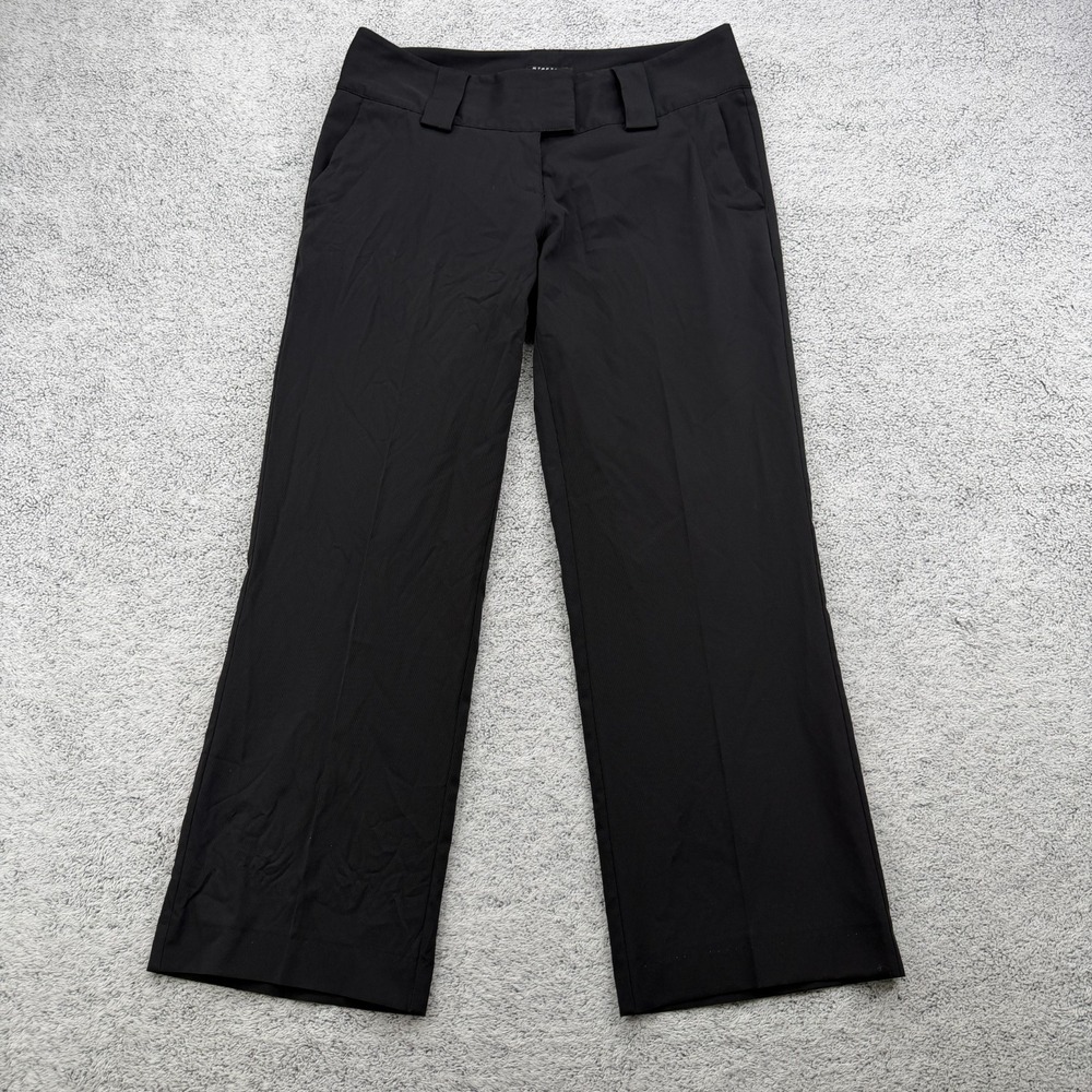 Adidas Golf Trousers Womens Black 4 Mid Rise Straight Stretch Performance Pants